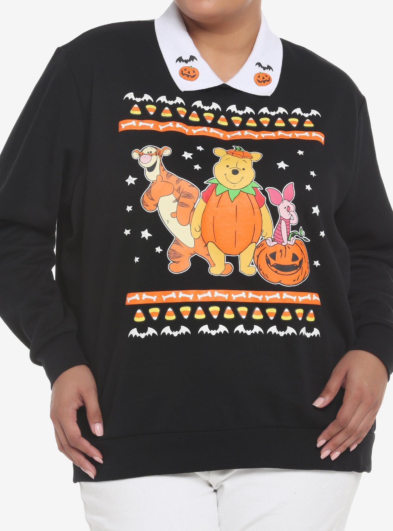 Her Universe Disney Halloween Winnie The Pooh & Friends Collared Girls Sweatshirt Plus Size, MULTI, hi-res