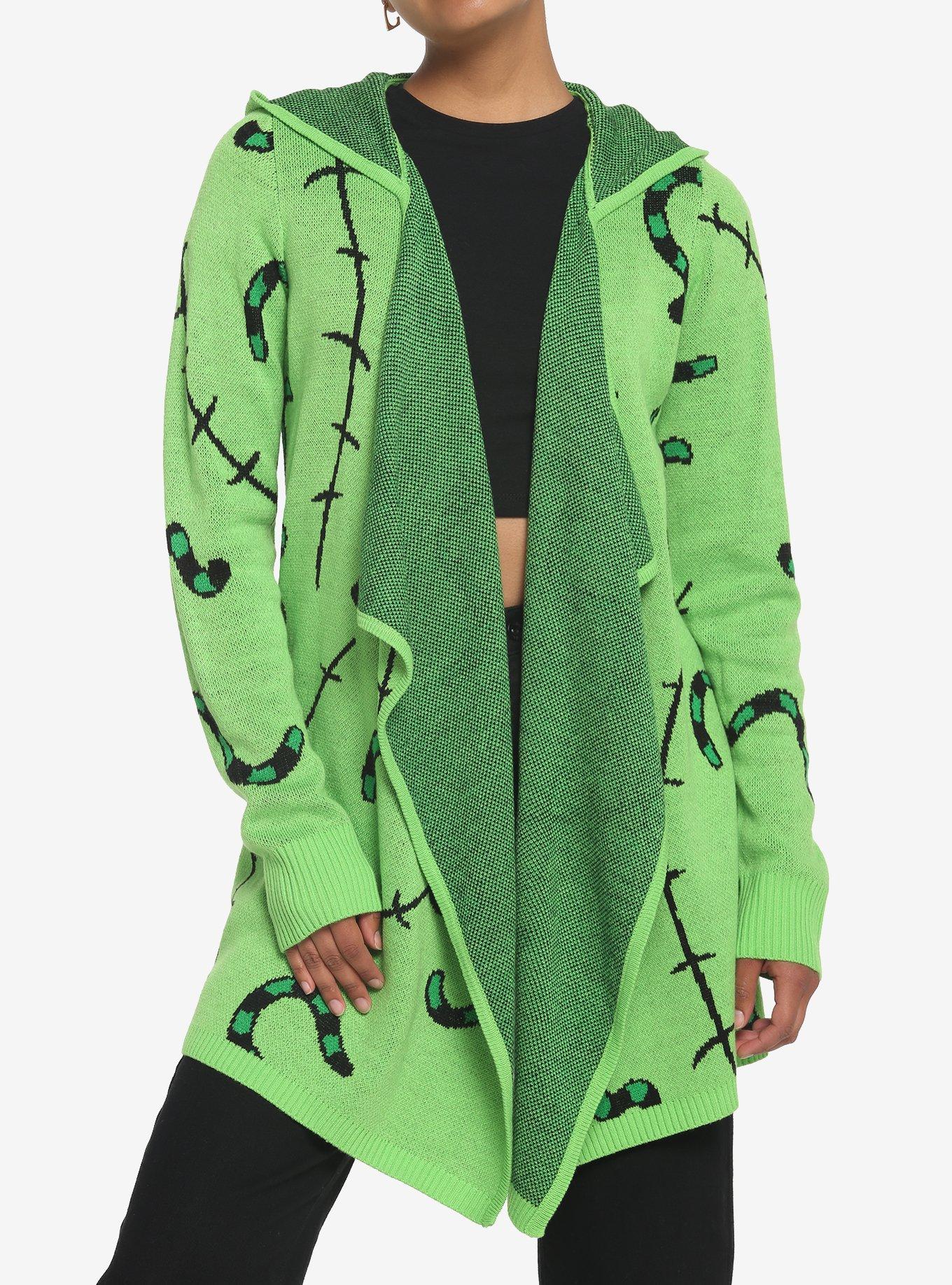 THE NIGHTMARE BEFORE CHRISTMAS OOGIE BOOGIE DRAPE GIRLS CARDIGAN