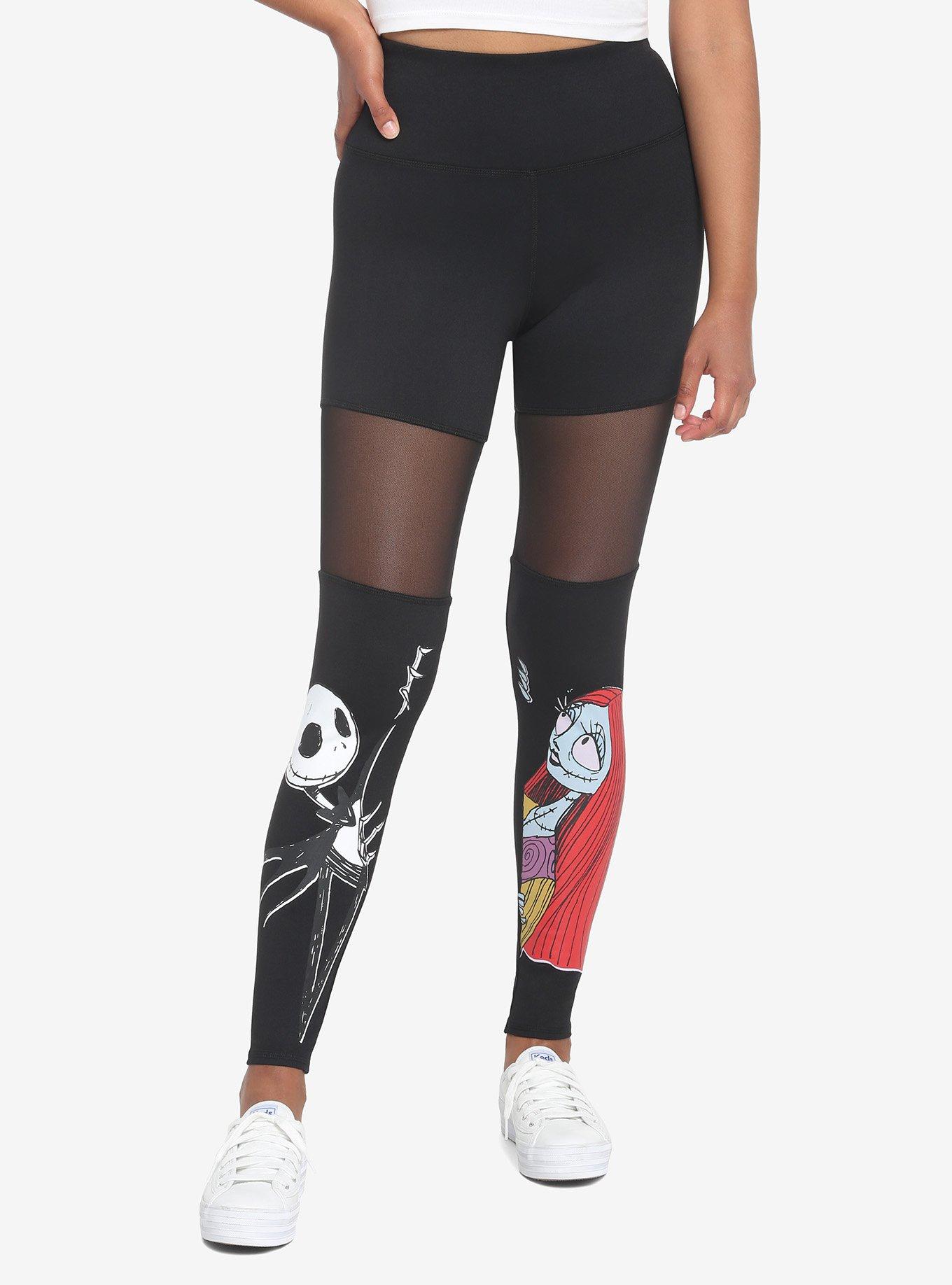 The Nightmare Before Christmas Jack & Sally Mesh Leggings