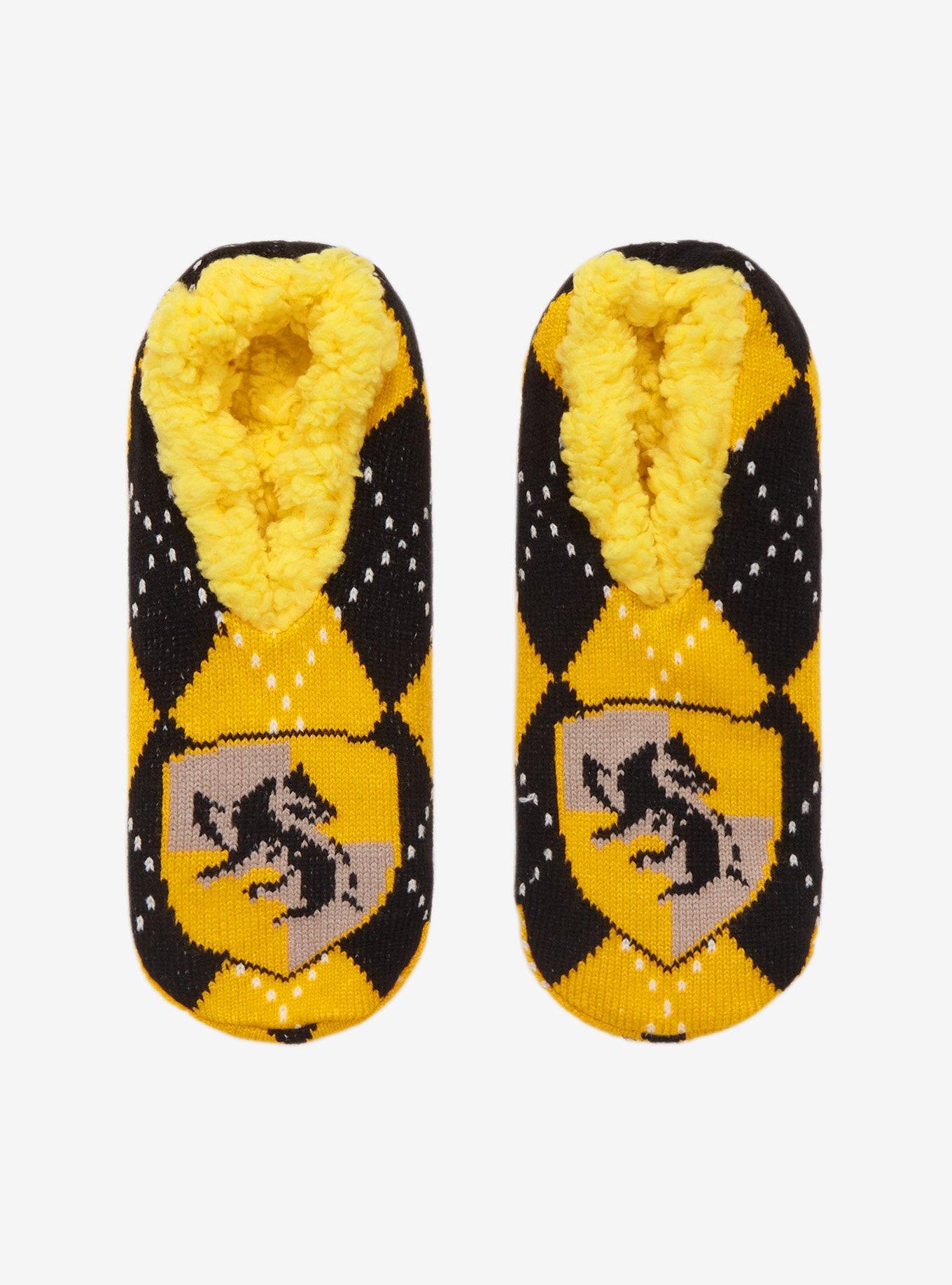 Harry Potter Hufflepuff Argyle Cozy Slippers, , hi-res
