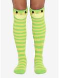 Frog Stripe Fuzzy Knee-High Socks, , hi-res
