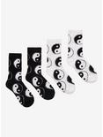 Black & White Yin-Yang Fuzzy Socks 2 Pair, , hi-res