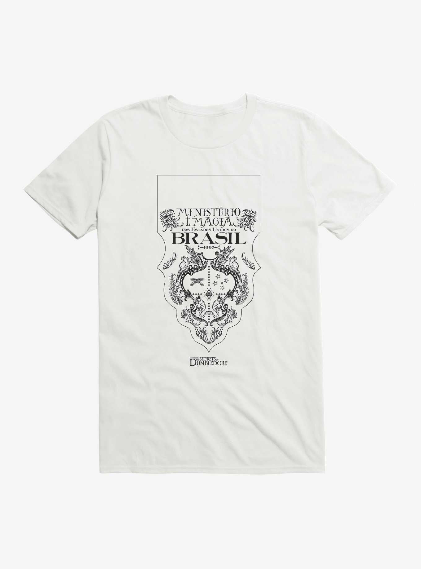 Fantastic Beasts: The Secrets Of Dumbledore Ministerio Da Magia Brasil Outline T-Shirt, WHITE, hi-res