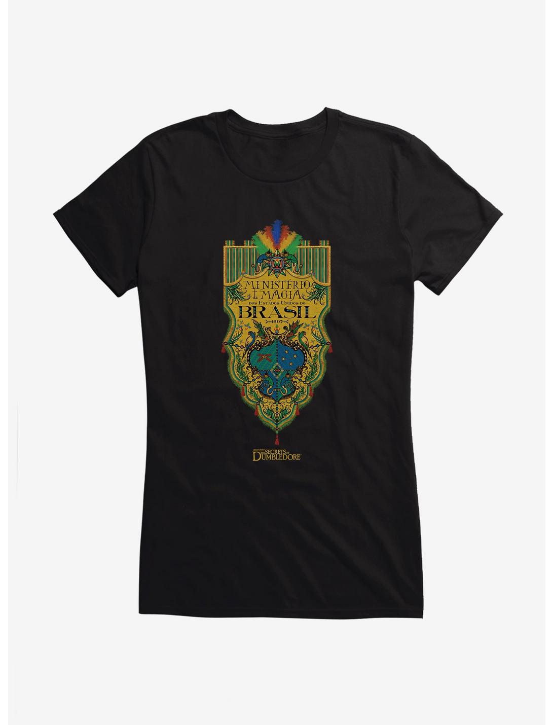 Fantastic Beasts: The Secrets Of Dumbledore Ministerio Da Magia Brasil Crest Girls T-Shirt, BLACK, hi-res