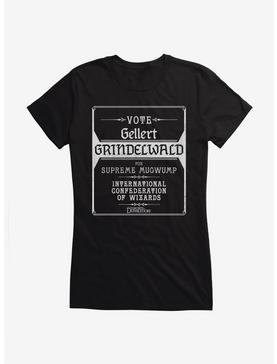 Fantastic Beasts: The Secrets Of Dumbledore Vote Gellert Grindelwald Girls T-Shirt, BLACK, hi-res