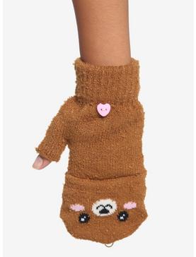 Fuzzy Kawaii Teddy Bear Convertible Gloves, , hi-res