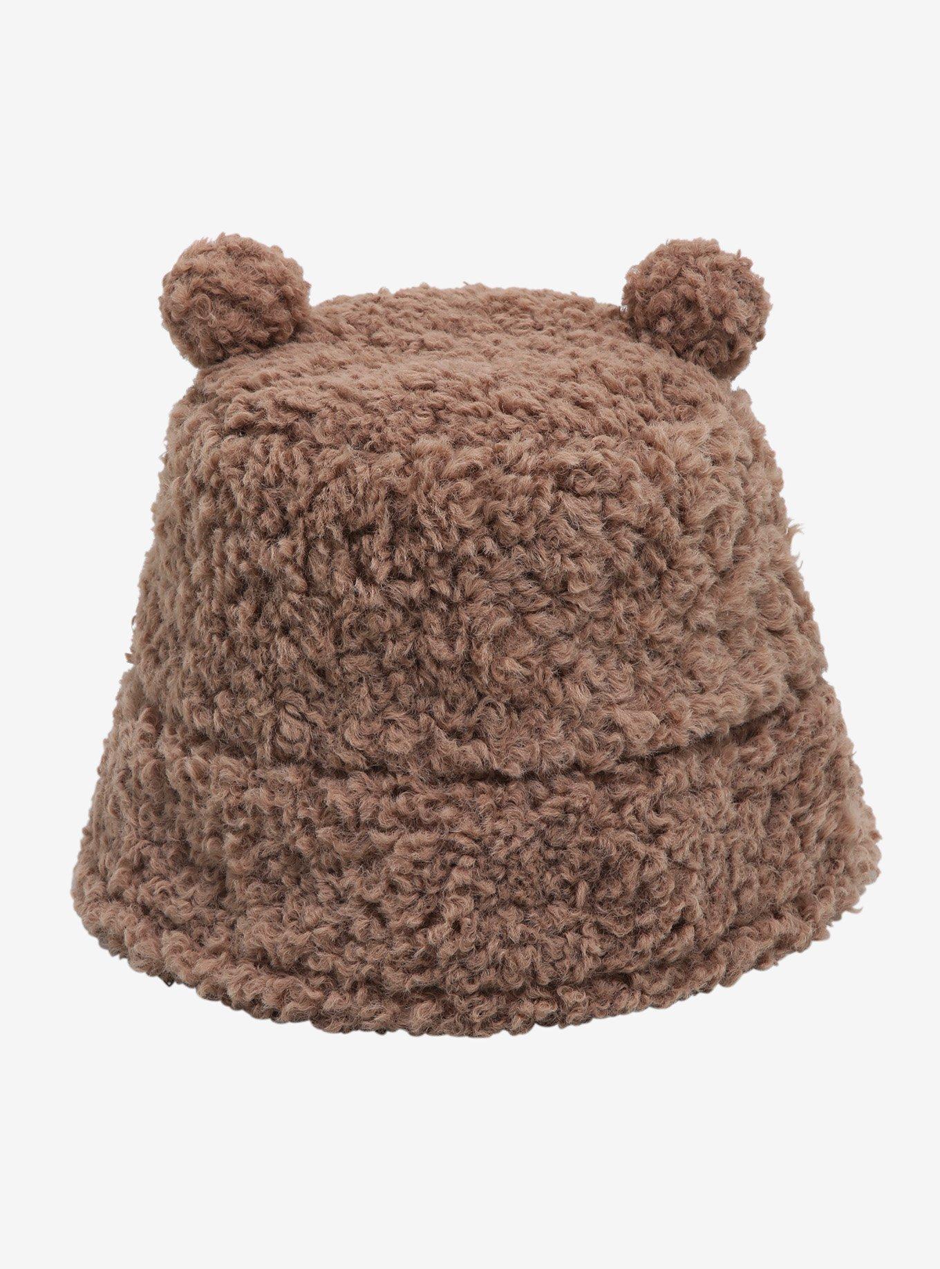 Teddy Bear 3D Ears Sherpa Bucket Hat, , hi-res