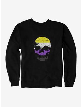ICreate Pride Nonbinary Flag Skull With Headphones Sweatshirt, , hi-res