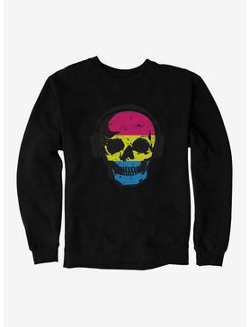 ICreate Pride Pansexual Flag Skull With Headphones Sweatshirt, , hi-res