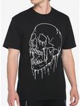 Dripping Skull Safety Pin T-Shirt, BLACK, hi-res