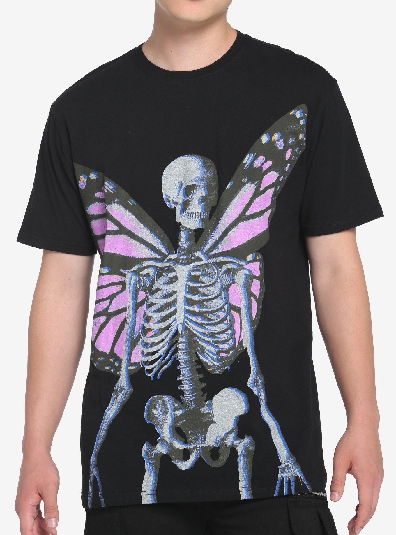 Skeleton Butterfly T-Shirt, BLACK, hi-res