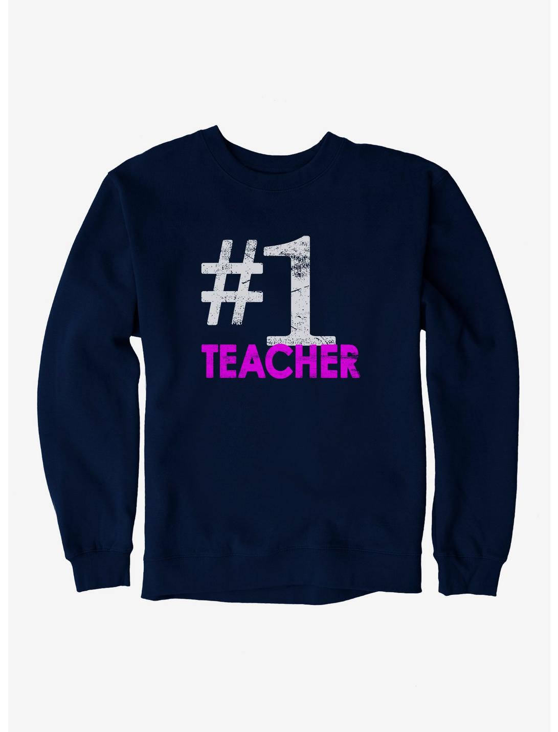 iCreate Number 1 Teacher Pink Text Sweatshirt, , hi-res