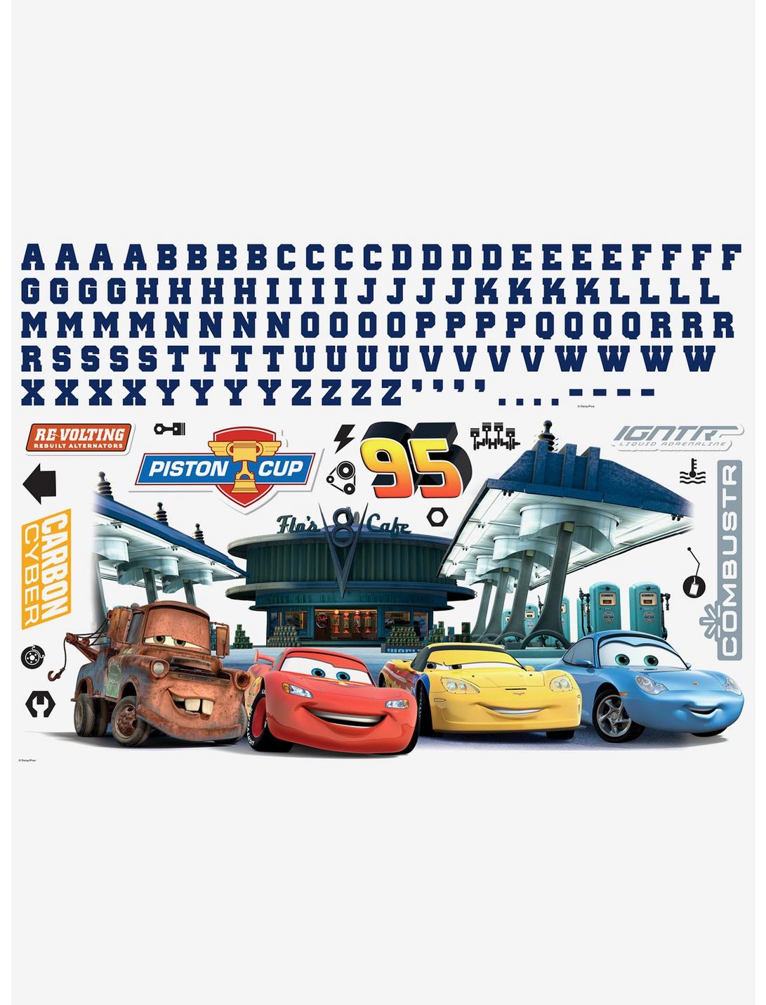 Disney Pixar Cars Peel And Stick Giant Wall Decals With Alphabet, , hi-res