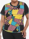 The Nightmare Before Christmas Sally Patchwork Skimmer Top Plus Size, MULTI, hi-res