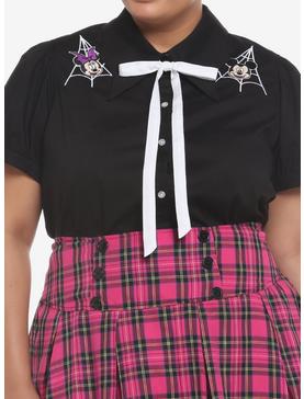Her Universe Disney Halloween Bat Wing Collar Woven Button-Up Plus Size, , hi-res