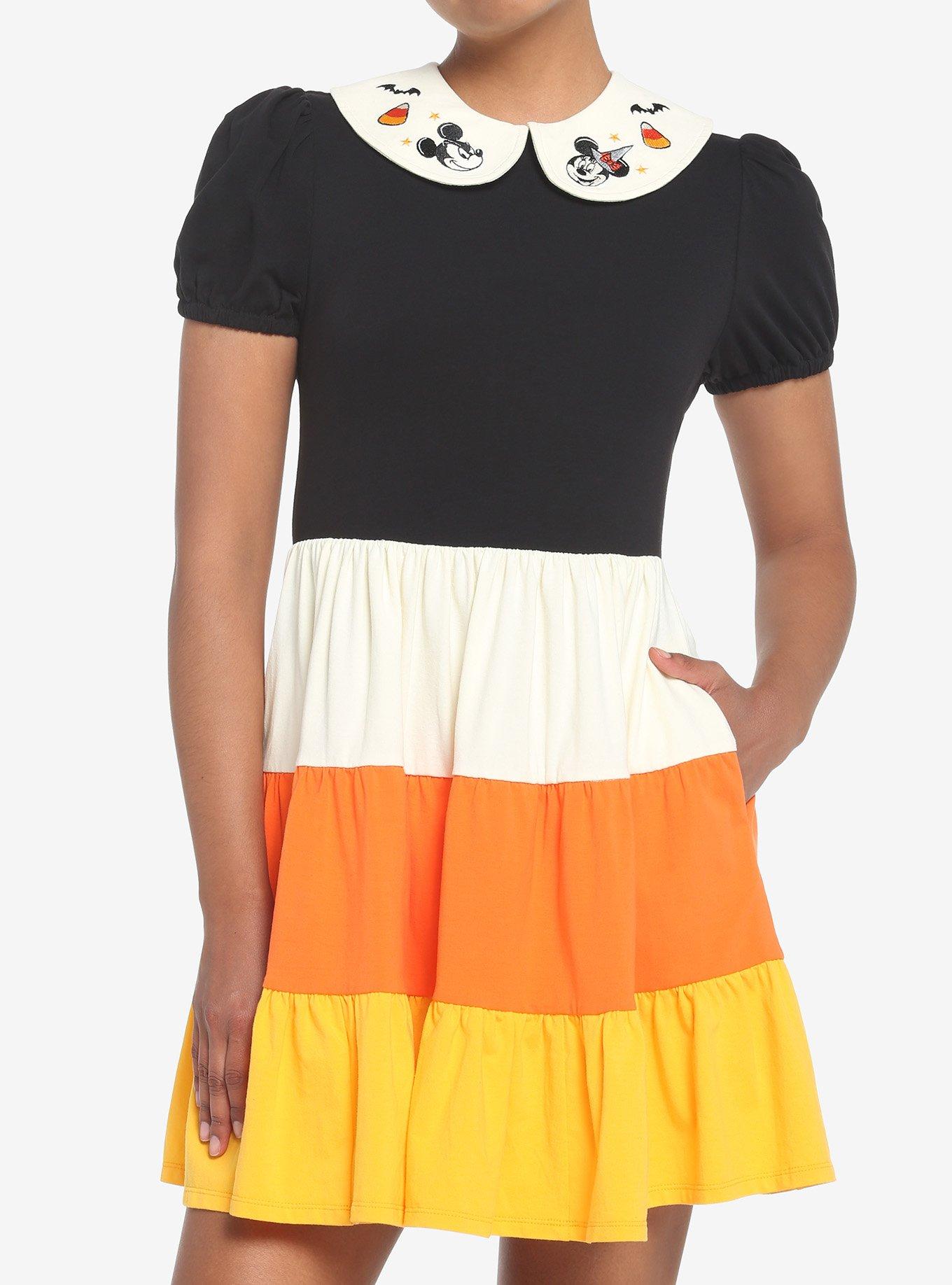 Her Universe Disney Halloween Candy Corn Collared Dress, MULTI, hi-res