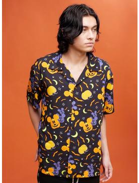 Our Universe Disney Halloween Mickey Mouse Pumpkins Woven Button-Up, , hi-res