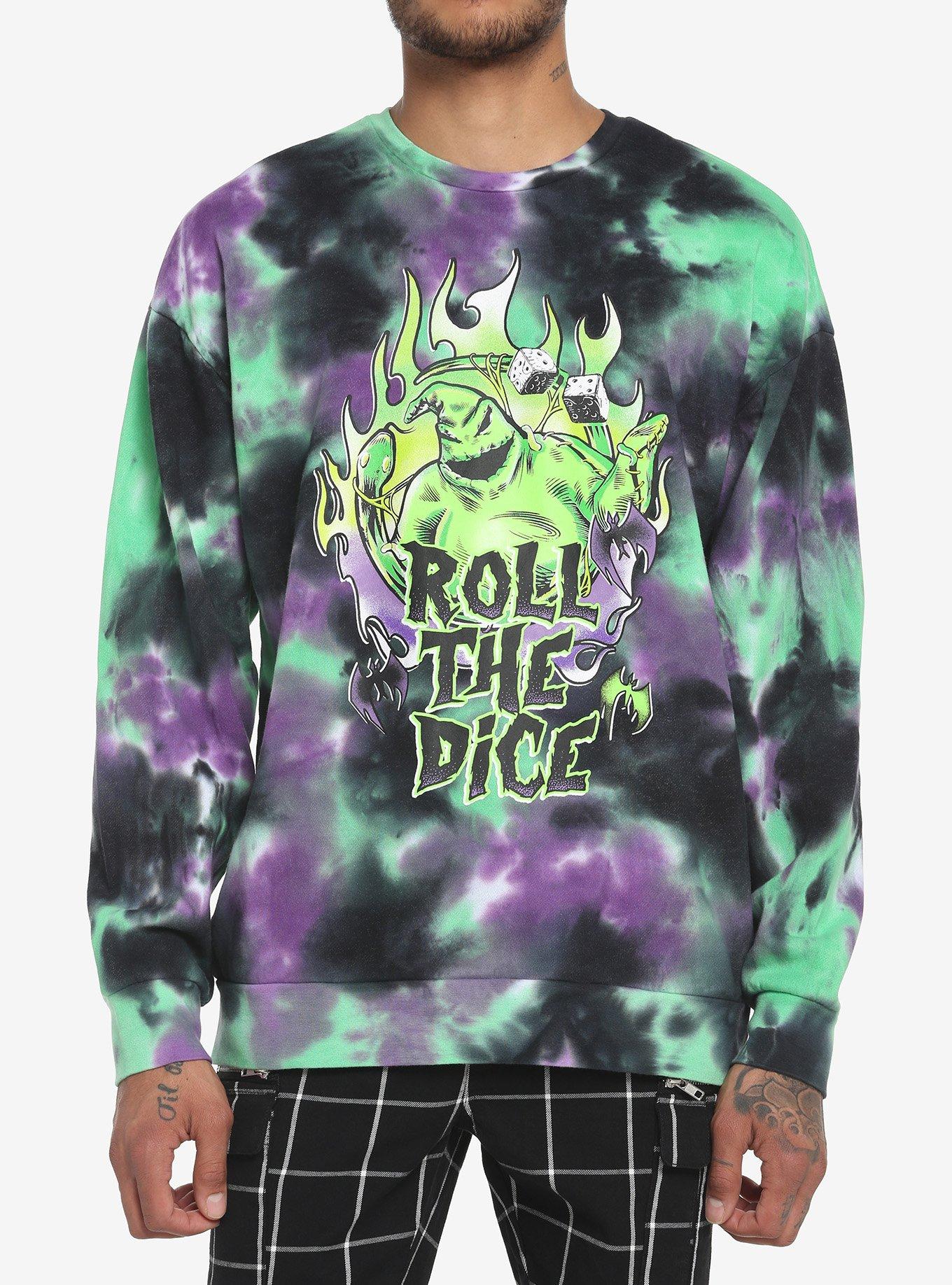 The Nightmare Before Christmas Oogie Boogie Dice Tie-Dye Sweatshirt, , hi-res