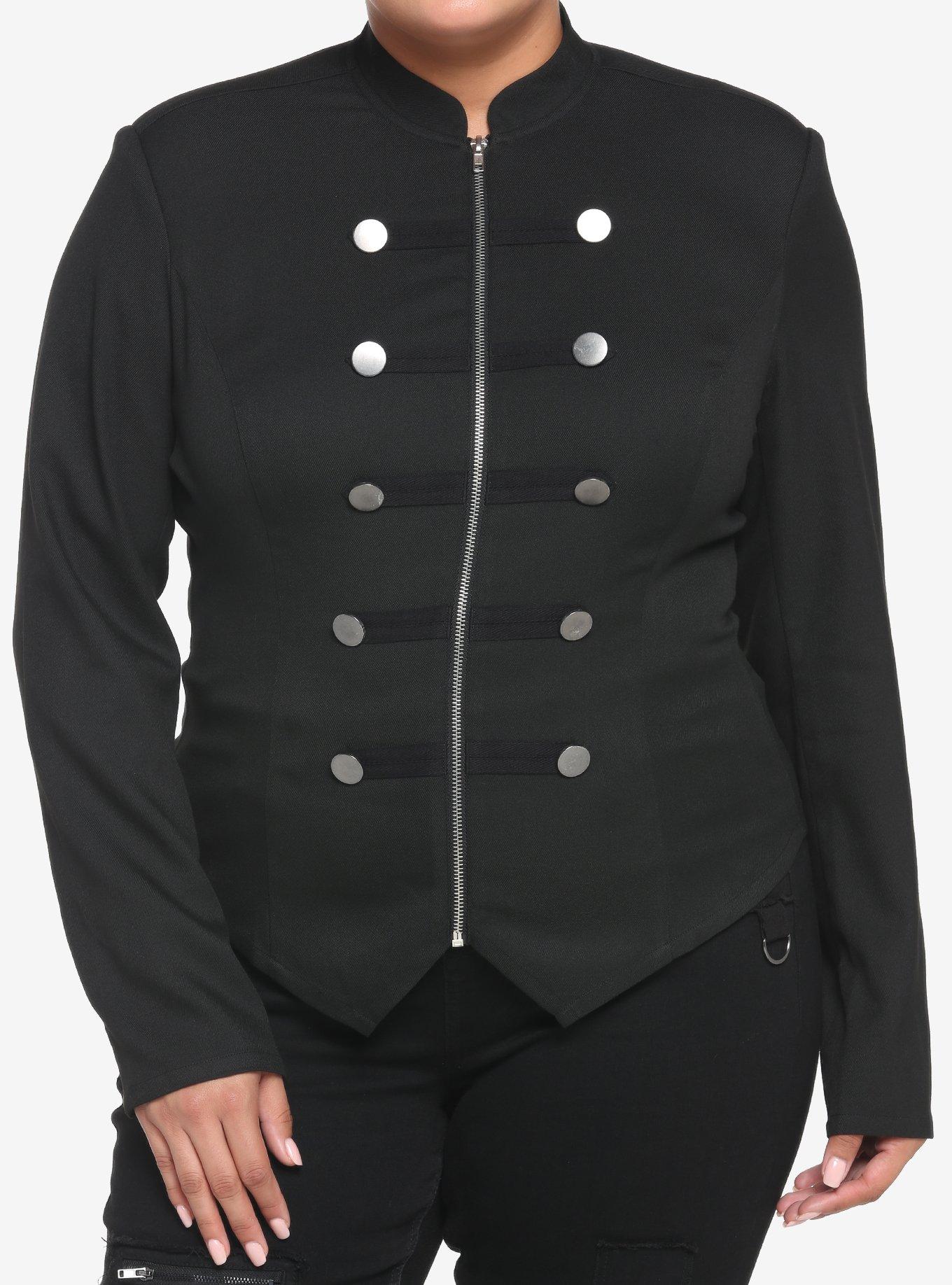 Plus size 2025 military jacket black