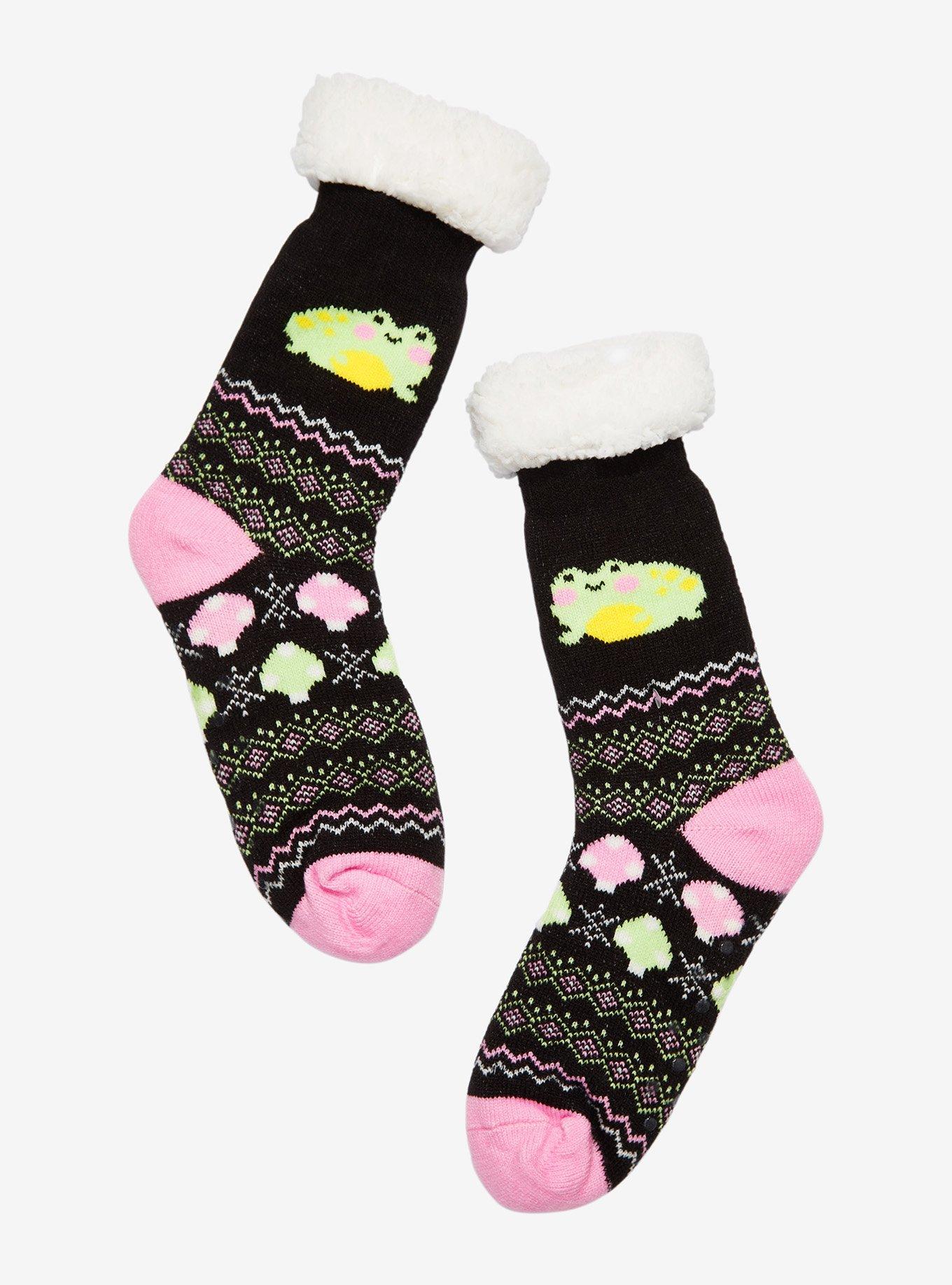 Frog Mushroom Cozy Socks, , hi-res