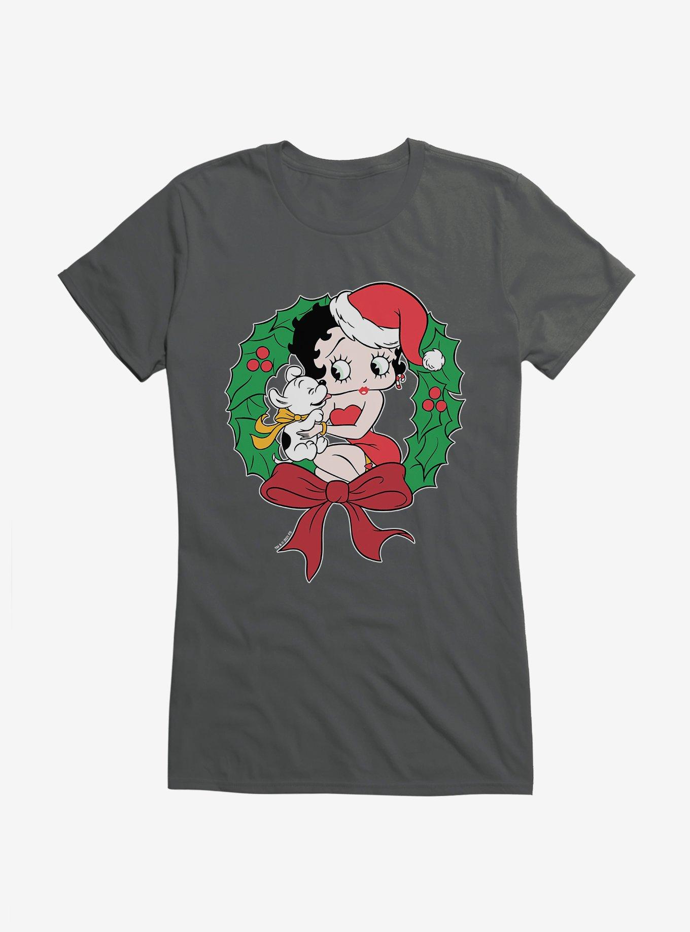 Betty Boop Pudgys Wreath Girls T-Shirt