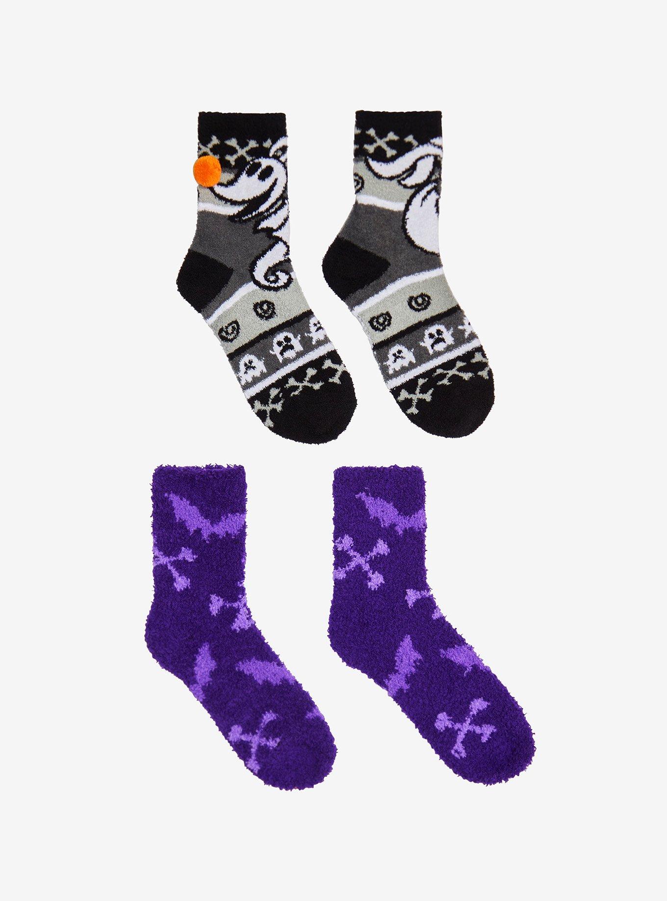 The Nightmare Before Christmas Zero Bats Fuzzy Socks 2 Pair, , hi-res