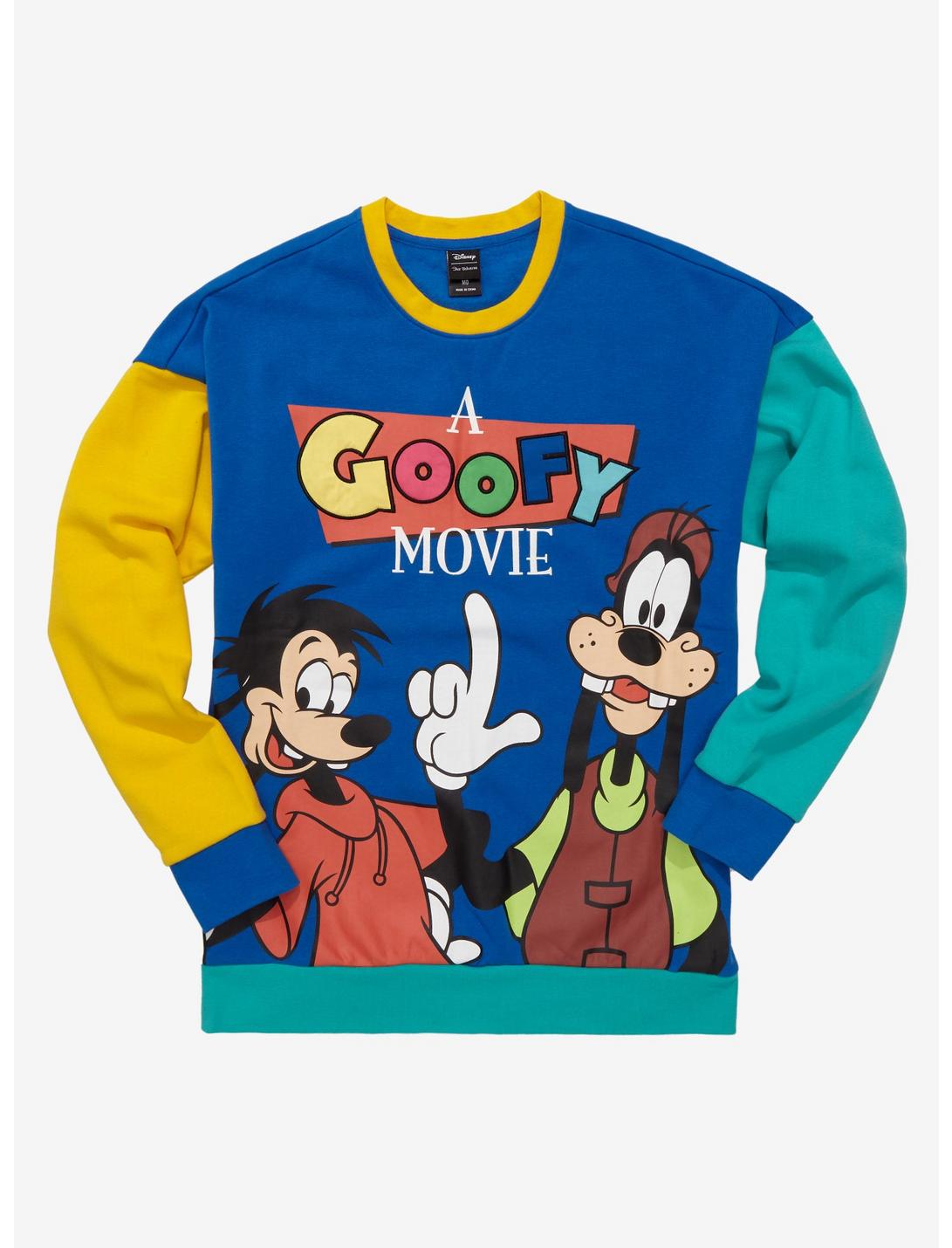 Disney D23 A Goofy Movie Max & Goofy Color Block Crewneck - BoxLunch Exclusive, MULTI, hi-res
