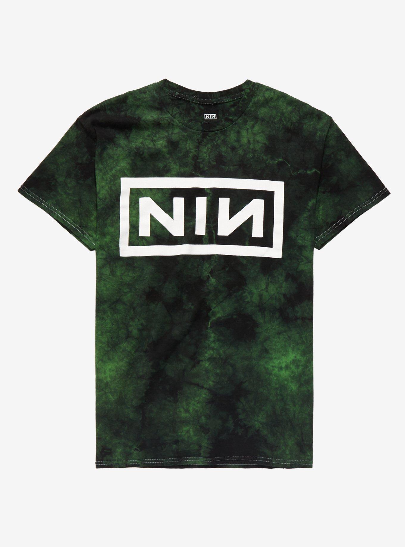 Nine Inch Nails Green Tie-Dye Boyfriend Fit Girls T-Shirt