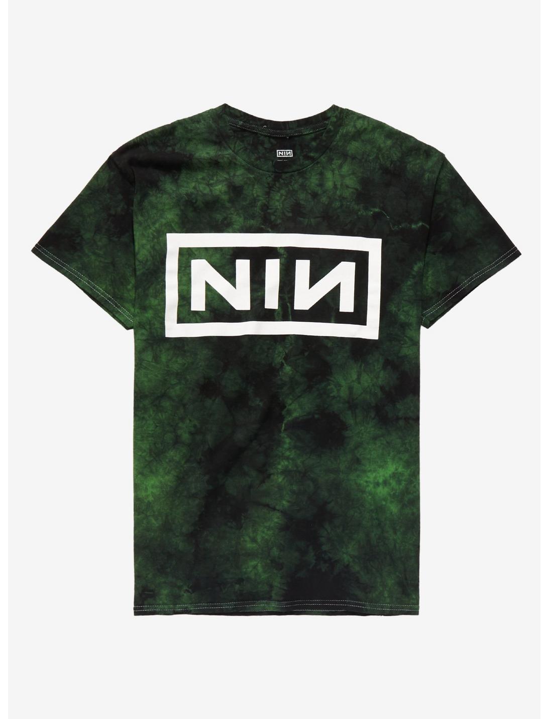 Nine Inch Nails Green Tie-Dye Boyfriend Fit Girls T-Shirt, MULTI, hi-res