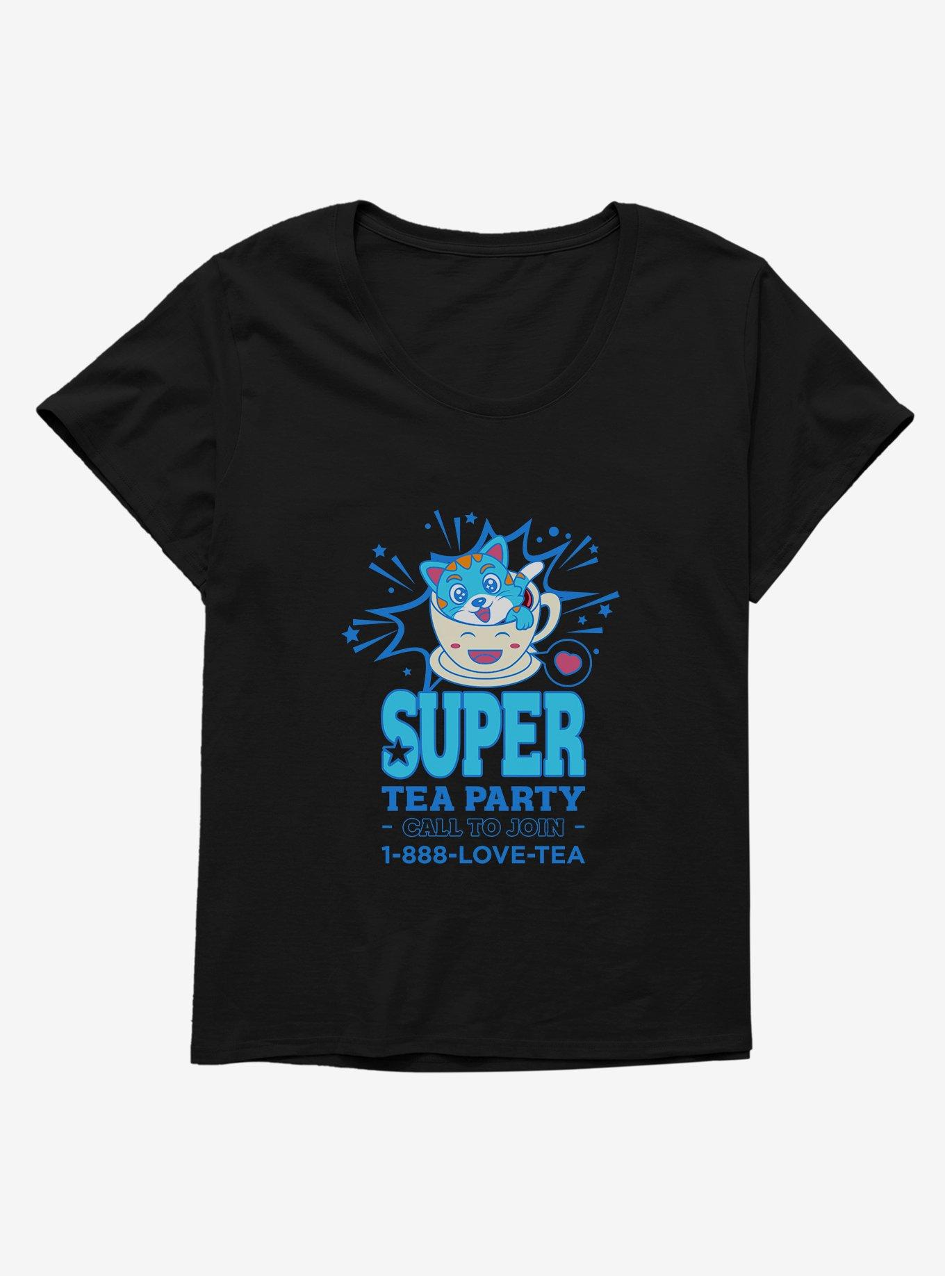 Cats Love Tea Womens T-Shirt Plus Size, , hi-res