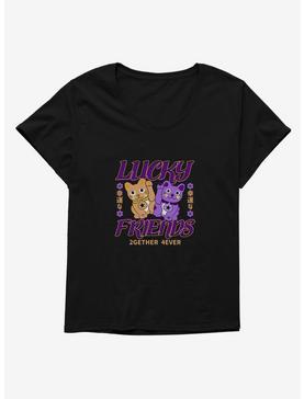Cats Lucky Friends Womens T-Shirt Plus Size, , hi-res