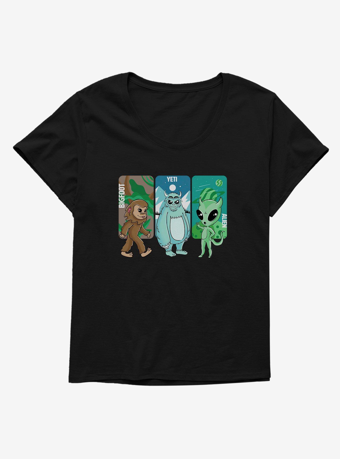 Cryptids Three Creatures Womens T-Shirt Plus Size, , hi-res