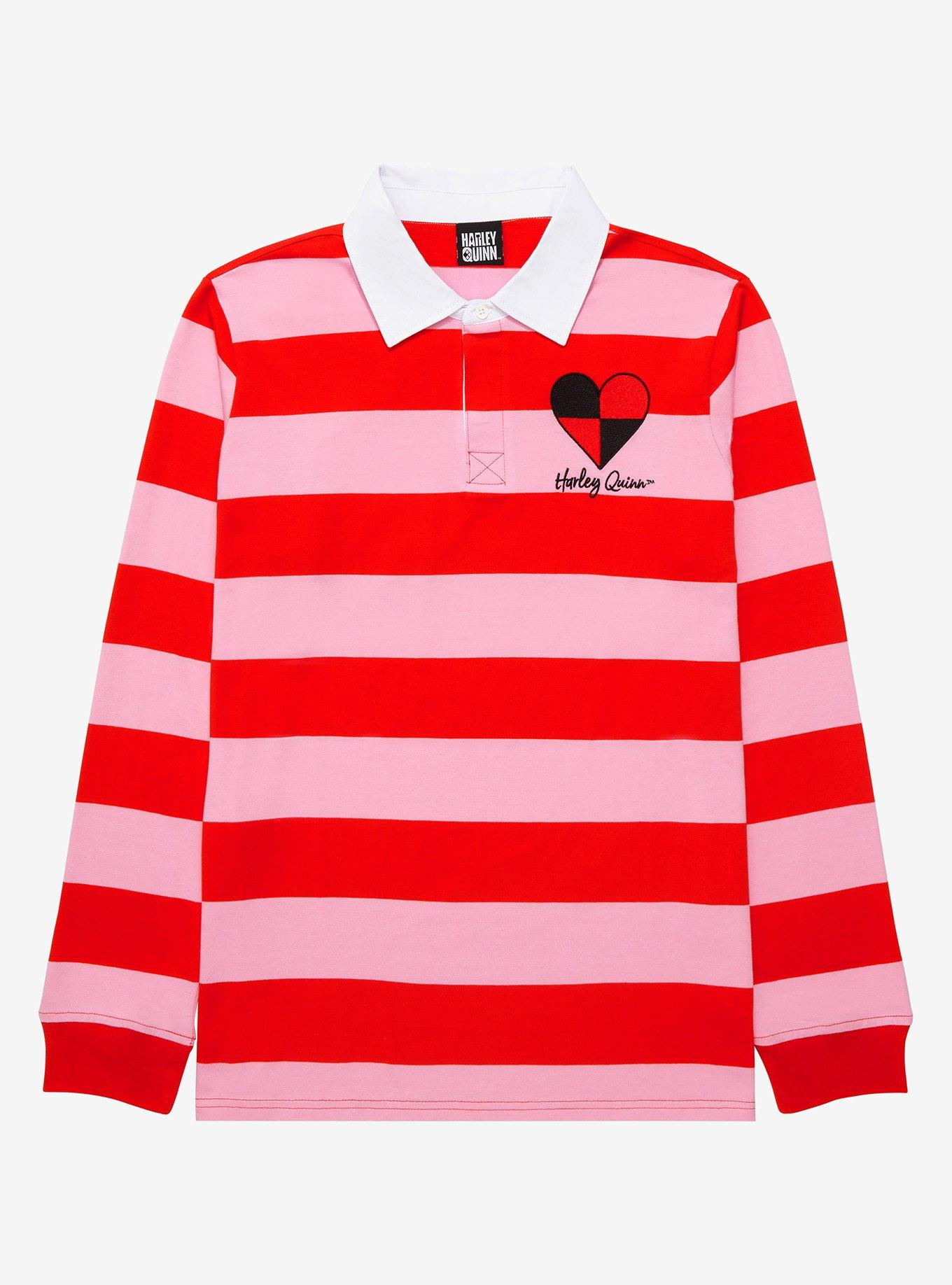 DC Comics Batman Harley Quinn Embroidered Rugby Shirt - BoxLunch Exclusive , MULTI, hi-res