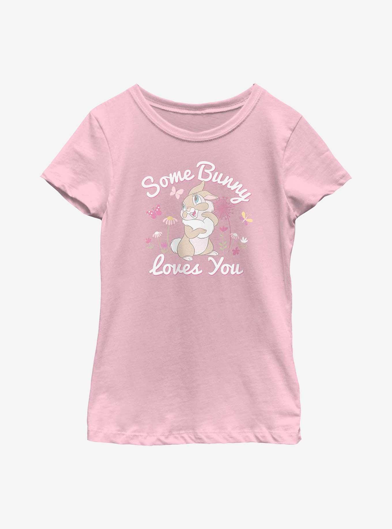 Disney Bambi Some Bunny Loves You Youth Girls T-Shirt, PINK, hi-res
