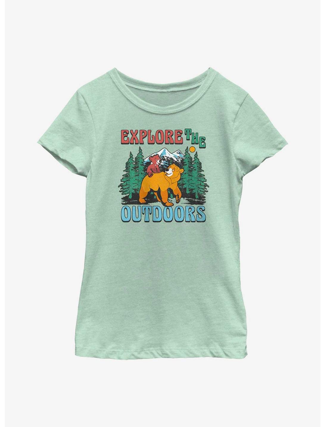 Disney Brother Bear Explore The Outdoors Youth Girls T-Shirt, MINT, hi-res