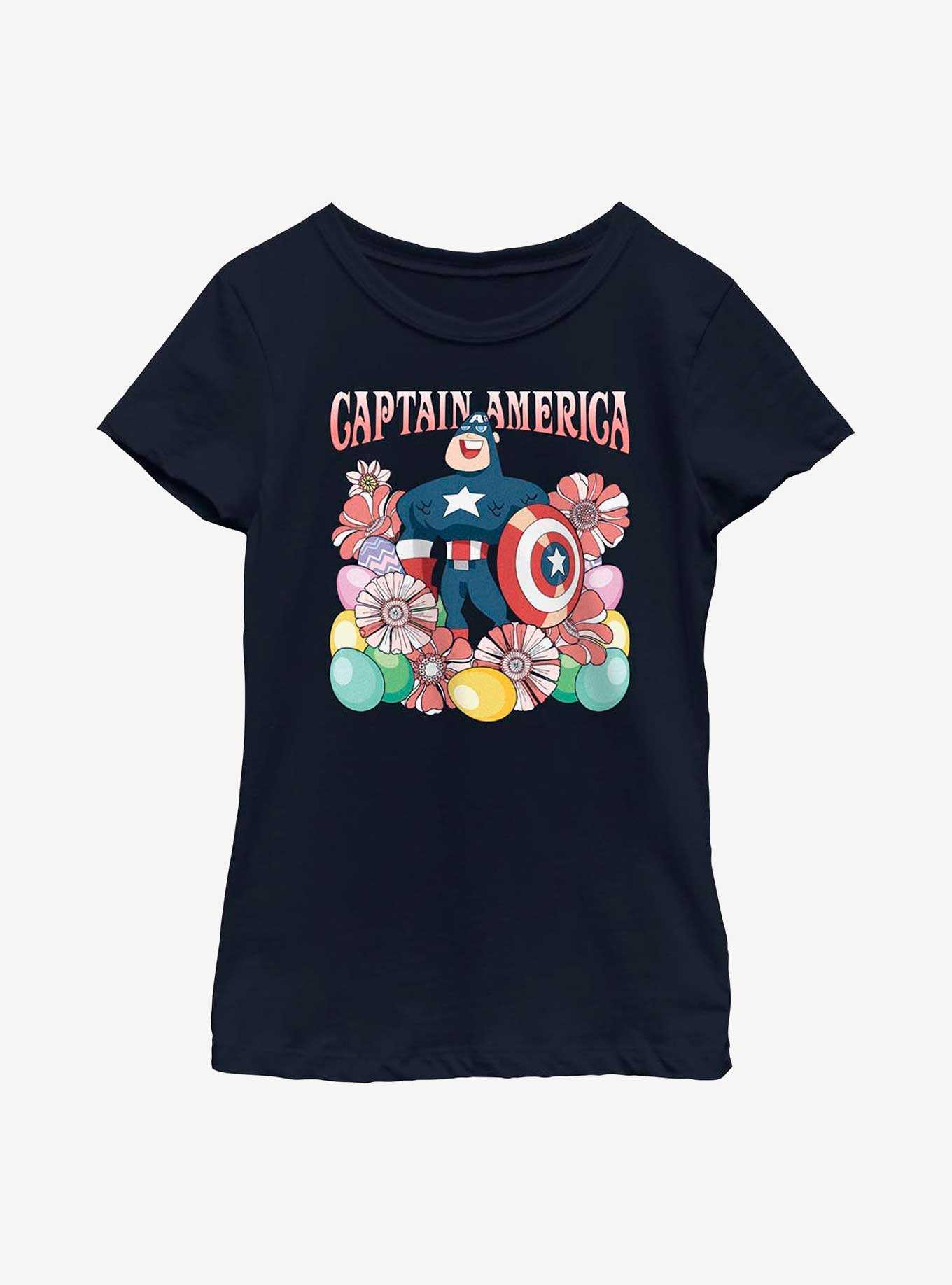 Marvel Captain America Collecting Eggs Youth Girls T-Shirt, , hi-res