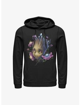 Plus Size Marvel Guardians Of The Galaxy Groot Flowers Hoodie, , hi-res