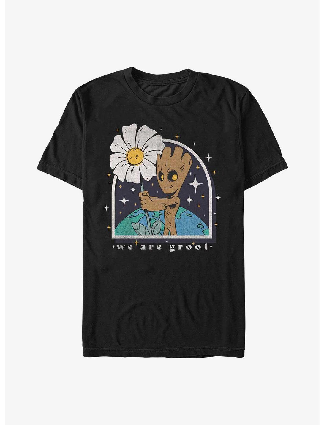 Marvel Guardians Of The Galaxy We Are Groot Flower T-Shirt, BLACK, hi-res