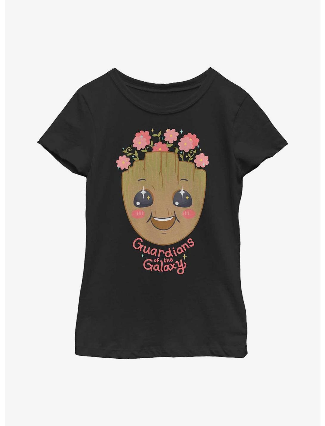 Marvel Guardians Of The Galaxy Groot In Bloom Youth Girls T-Shirt, BLACK, hi-res