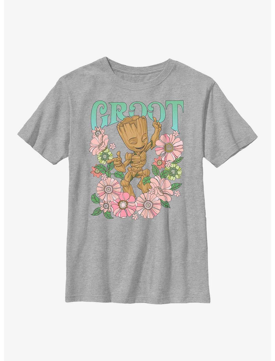Marvel Guardians Of The Galaxy Groot Flower Dance Youth T-Shirt, ATH HTR, hi-res