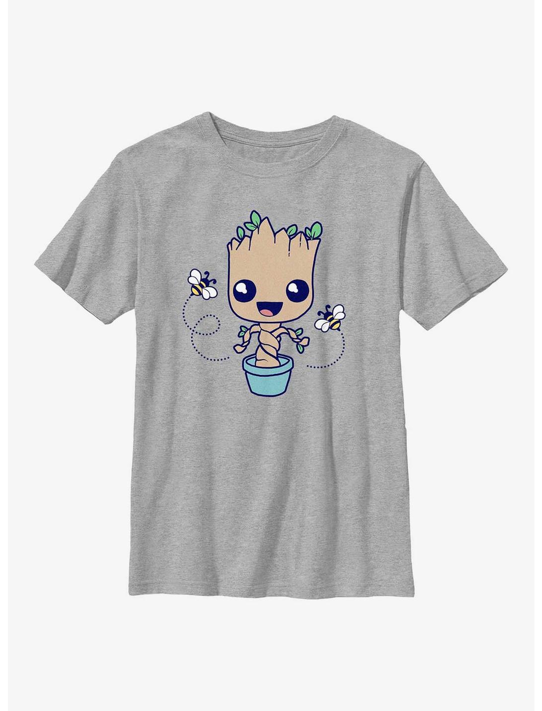 Marvel Guardians Of The Galaxy Baby Groot Hello Spring Youth T-Shirt, ATH HTR, hi-res