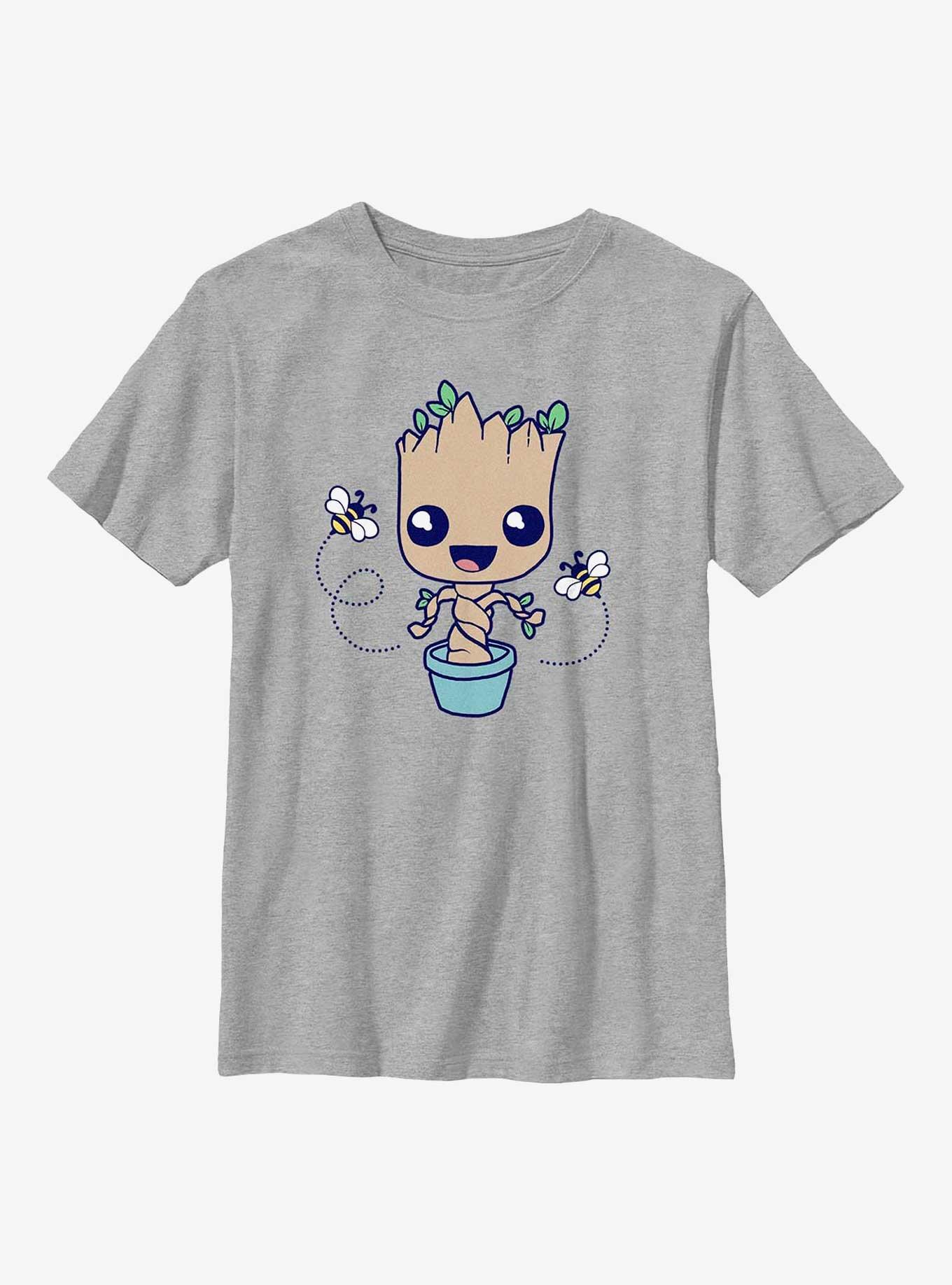 Marvel Guardians Of The Galaxy Baby Groot Hello Spring Youth T-Shirt, ATH HTR, hi-res