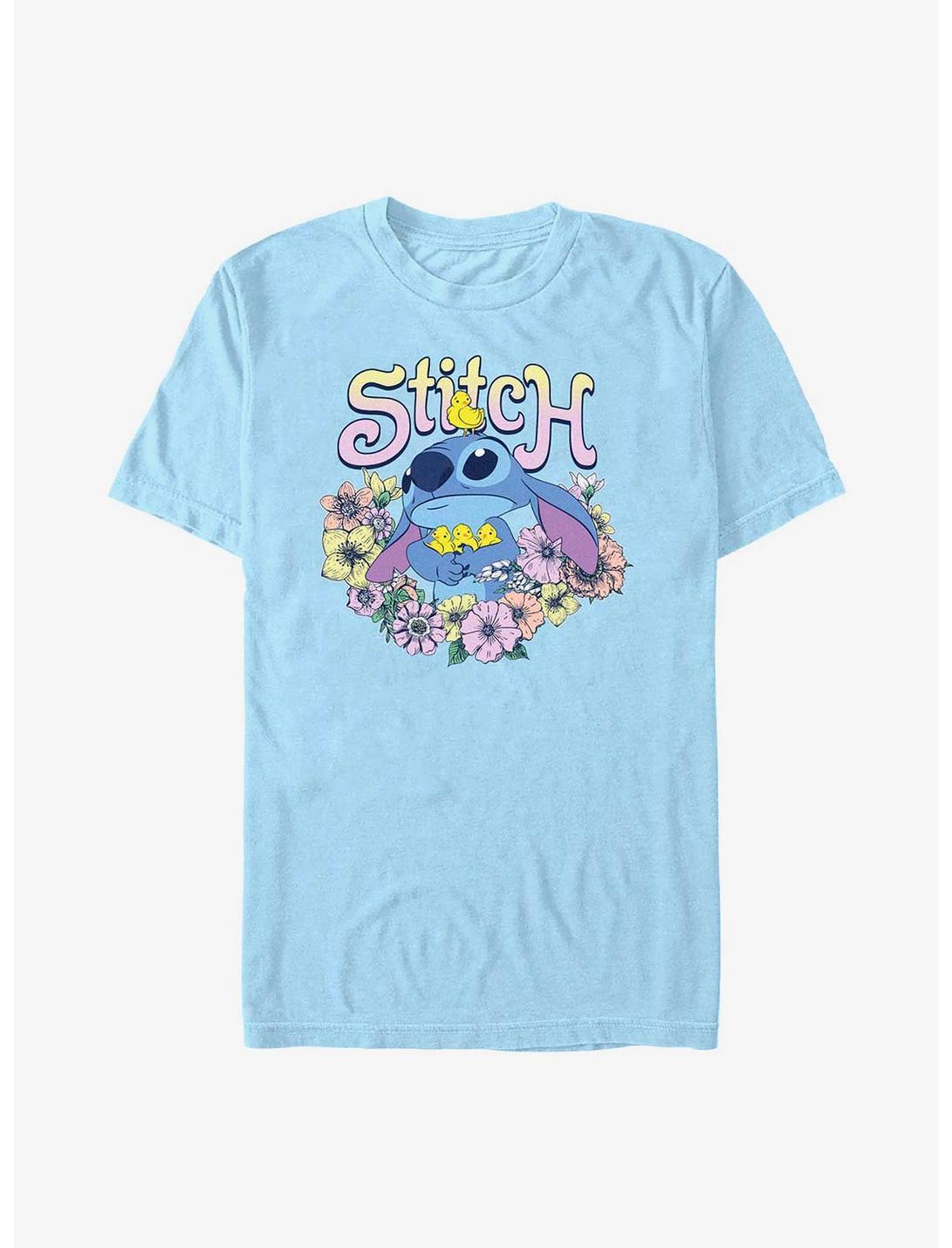 Disney Lilo And Stitch Spring Flowers Stitch T-Shirt, LT BLUE, hi-res