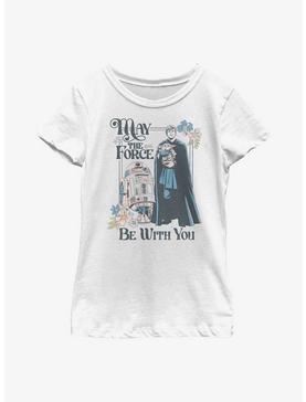 Star Wars The Mandalorian May The Force Be With You Floral Youth Girls T-Shirt, , hi-res