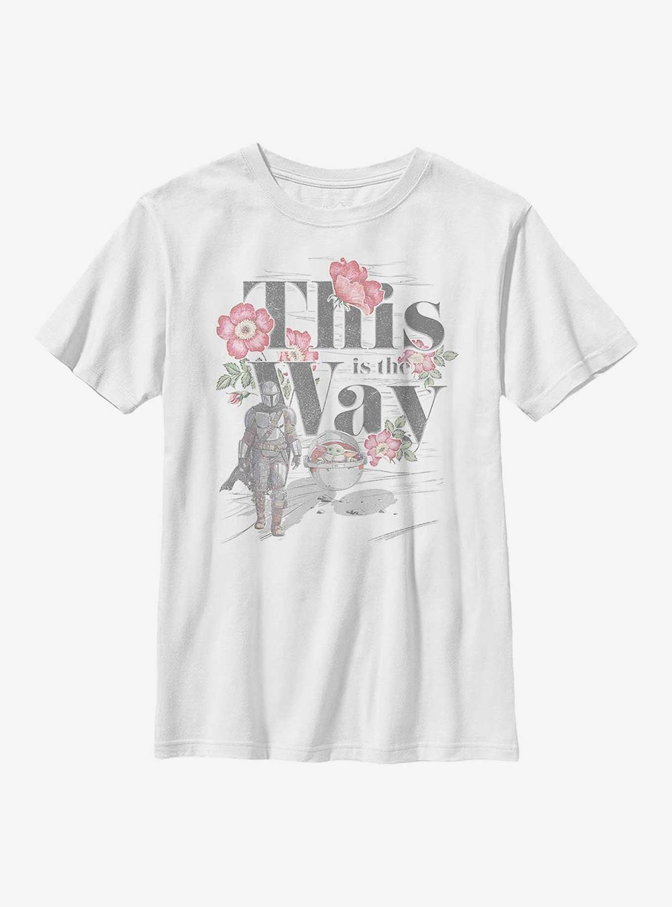 Star Wars The Mandalorian This Is The Way Flowers Youth T-Shirt, WHITE, hi-res