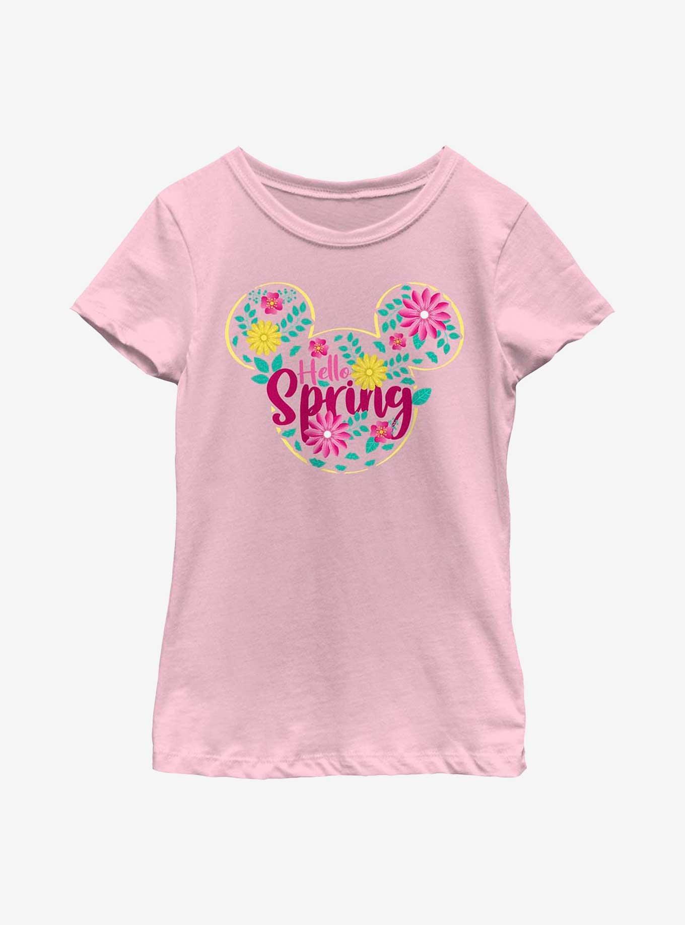 Disney Mickey Mouse Hello Spring Ears Youth Girls T-Shirt, PINK, hi-res