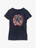 Star Wars Floral Darth Vader Youth Girls T-Shirt, NAVY, hi-res