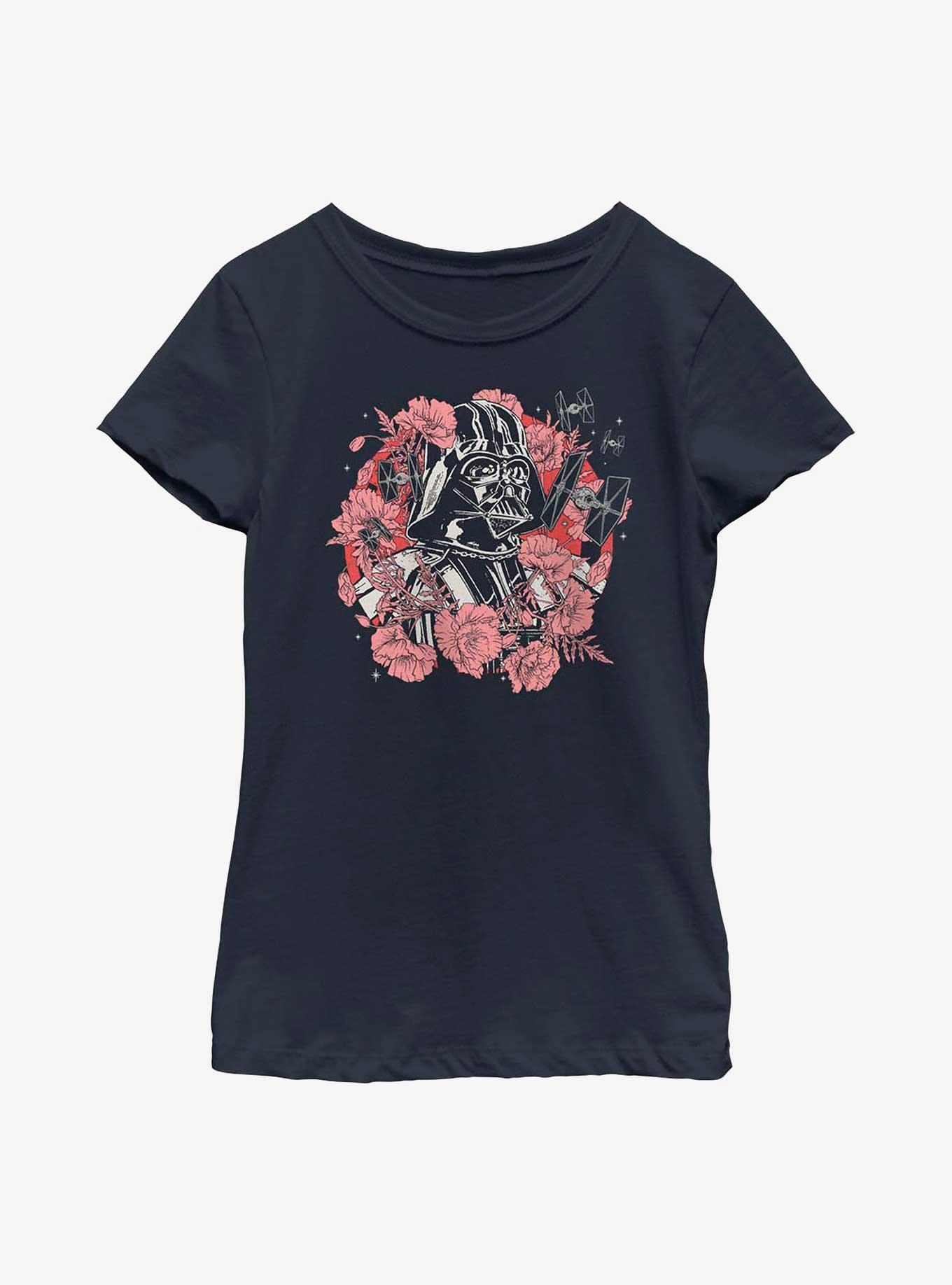 Star Wars Floral Darth Vader Youth Girls T-Shirt, , hi-res