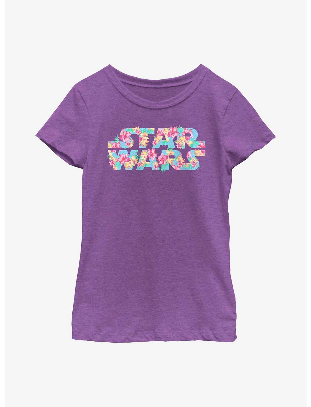 Star Wars Floral Logo Youth Girls T-Shirt, PURPLE BERRY, hi-res