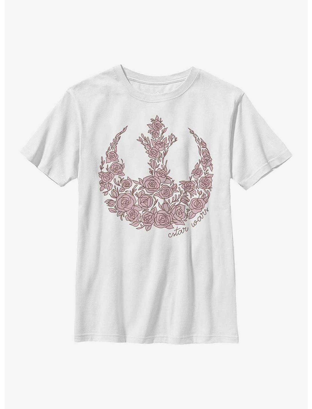 Star Wars Rose Rebel Youth T-Shirt, WHITE, hi-res